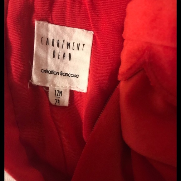 Carrement Beav bevy girl dress, red, size 12month - Picture 4 of 5
